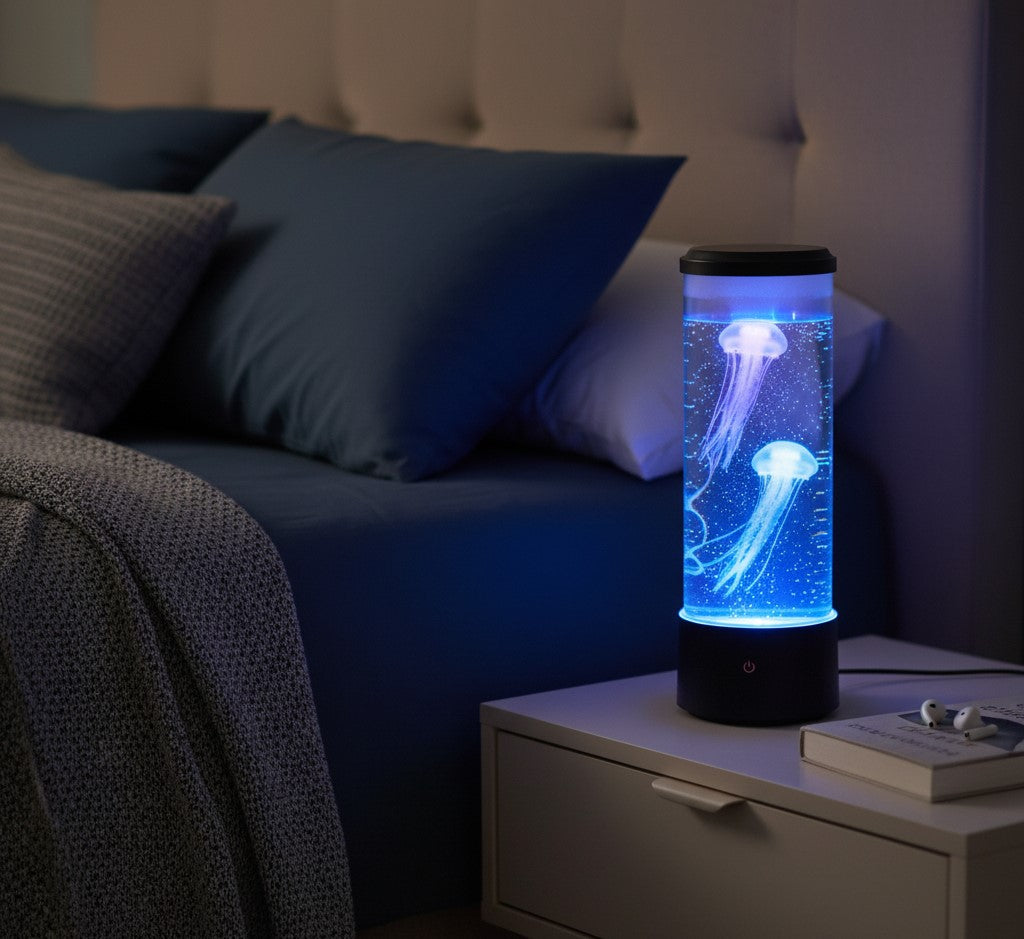 Lámpara de medusas flotantes y luces LED